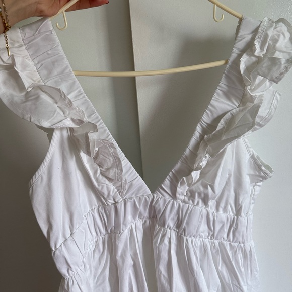 White A&F Ruffle Dress - Picture 3 of 5